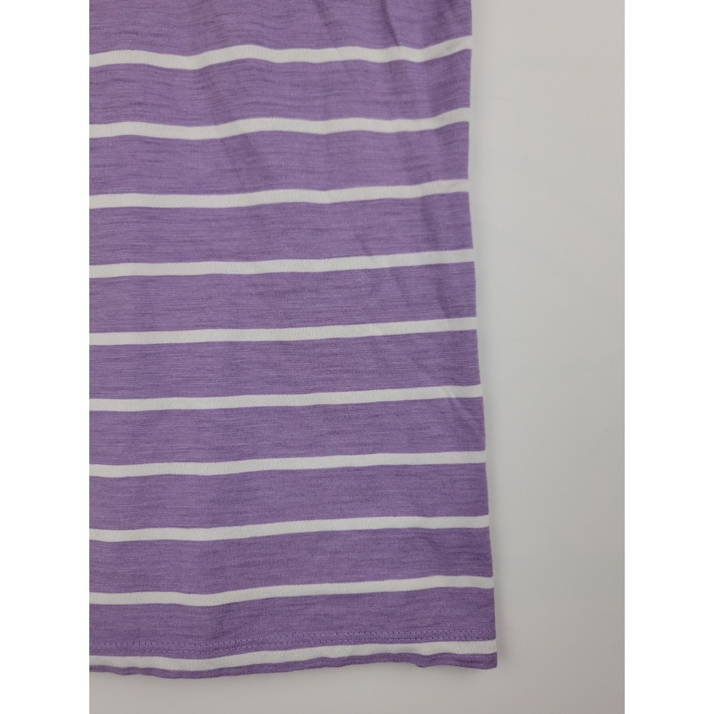 Time and Tru Womens Purple White Striped Short Sleeve Crewneck Tee Shirt S 4-6 - Picture 5 of 10